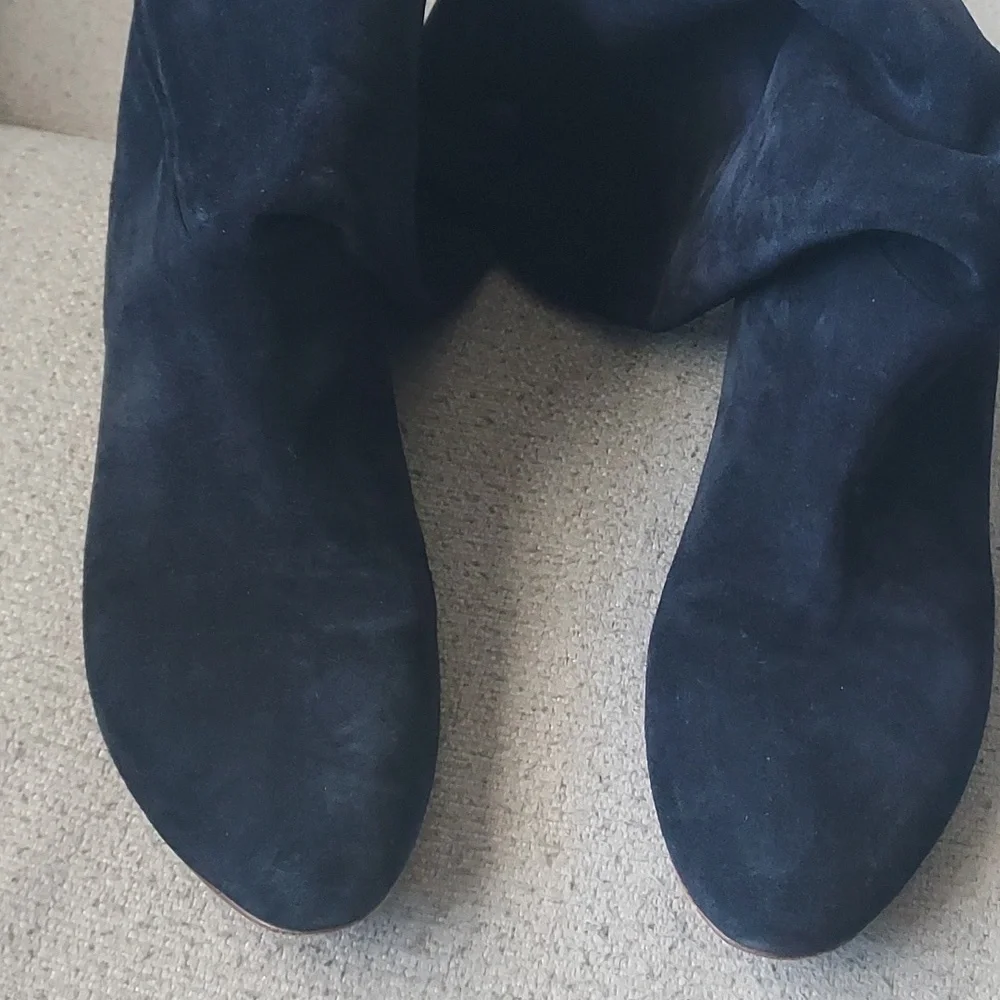 Belle By Sigerson Morrison Suede Dark Blue Knee-High  Boots Sz-8